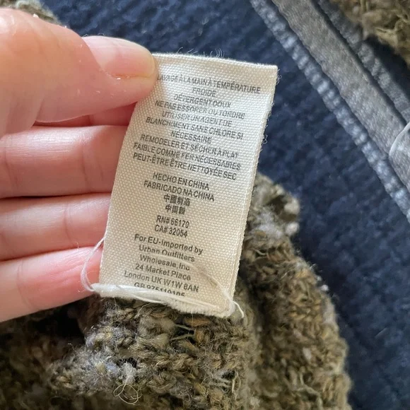 Free People Textured Olive Sweater XS - Picture 6 of 11